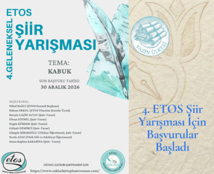 4. ETOS Şiir Yarışması İçin Başvurular Başladı